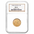 1946-B Liechtenstein Gold 20 Franken MS-65 NGC