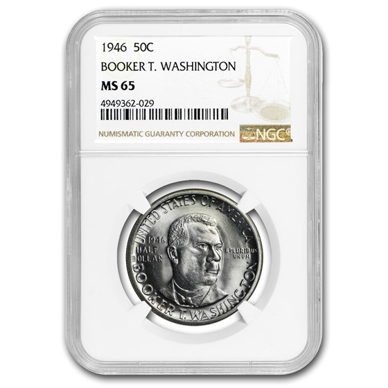 1946 Booker T. Washington Half Dollar MS-65 NGC 1946 Booker T. Washington Half Dollar MS-65 NGC