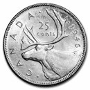 1946 Canada Silver 25 Cents George VI BU