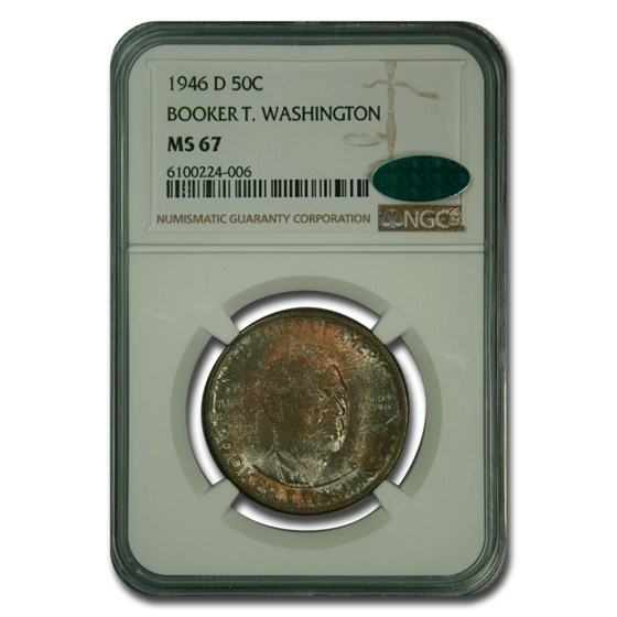 1946-D Booker T. Washington Half Dollar MS-67 NGC CAC 1946-D Booker T. Washington Half Dollar MS-67 NGC CAC
