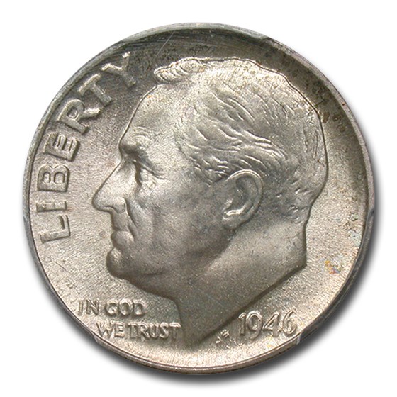 1946-D/D Roosevelt Dime MS-66 PCGS (FB, RPM FS-502)