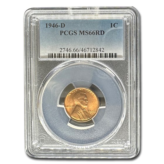 1946-D Lincoln Cent MS-66 PCGS (Red) 1946-D Lincoln Cent MS-66 PCGS (Red)