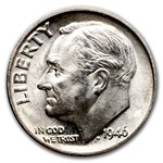 1946-D Roosevelt Dime 50-Coin Roll BU