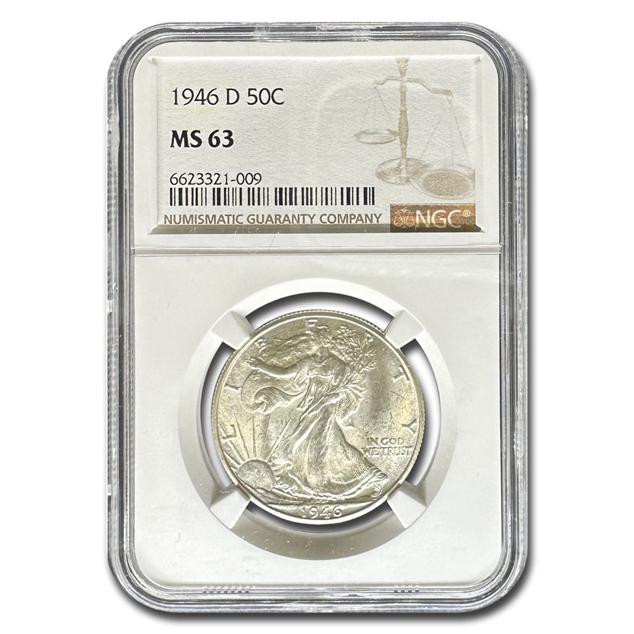 1946-D Walking Liberty Half Dollar MS-63 NGC
