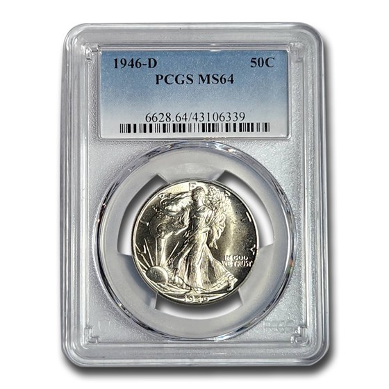 1946-D Walking Liberty Half Dollar MS-64 PCGS 1946-D Walking Liberty Half Dollar MS-64 PCGS