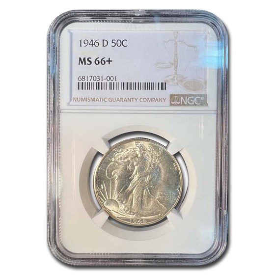 1946-D Walking Liberty Half Dollar MS-66+ NGC 1946-D Walking Liberty Half Dollar MS-66+ NGC