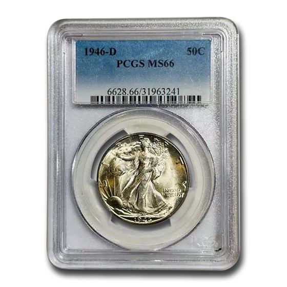 1946-D Walking Liberty Half Dollar MS-66 PCGS 1946-D Walking Liberty Half Dollar MS-66 PCGS