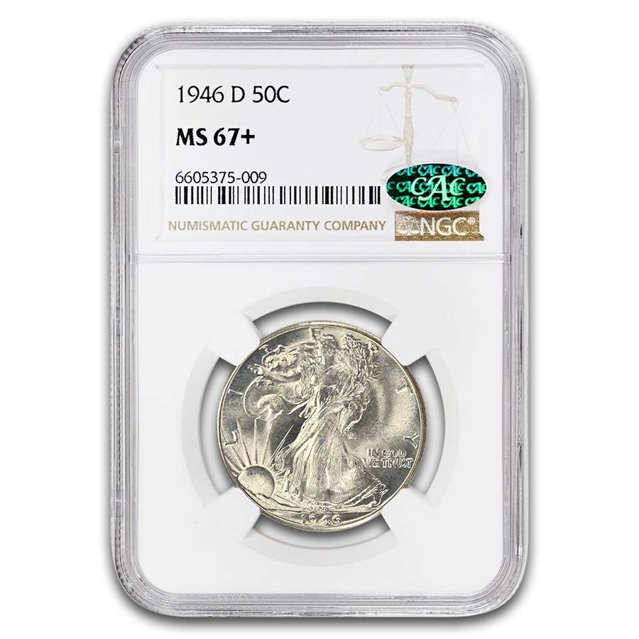 1946-D Walking Liberty Half Dollar MS-67+ NGC CAC