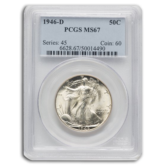 1946-D Walking Liberty Half Dollar MS-67 PCGS