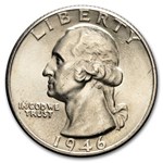 1946-D Washington Quarter 40-Coin Roll BU