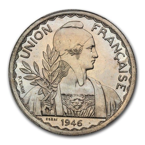 1946 French Indo-China Aluminum 1 Piastre Essai SP-66 PCGS 1946 French Indo-China Aluminum 1 Piastre Essai SP-66 PCGS