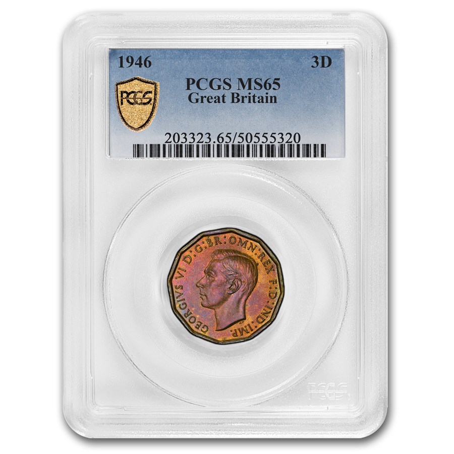 1946 Great Britain 3 Pence George VI MS-65 PCGS