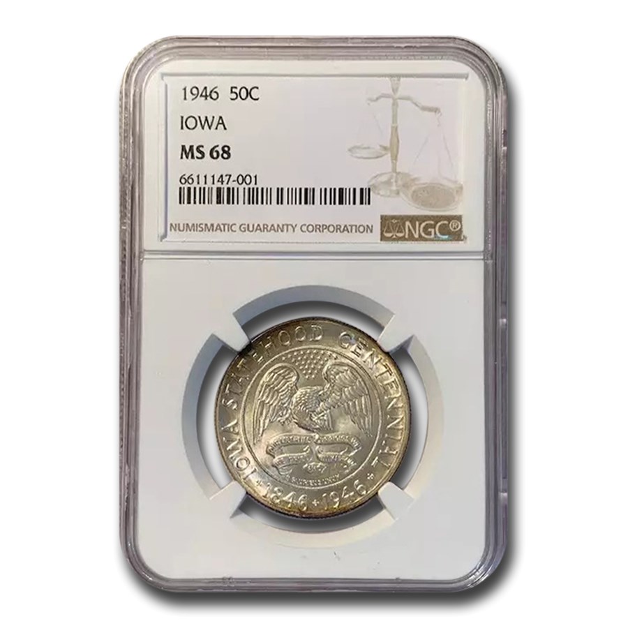 1946 Iowa Centennial Half Dollar Commem MS-68 NGC