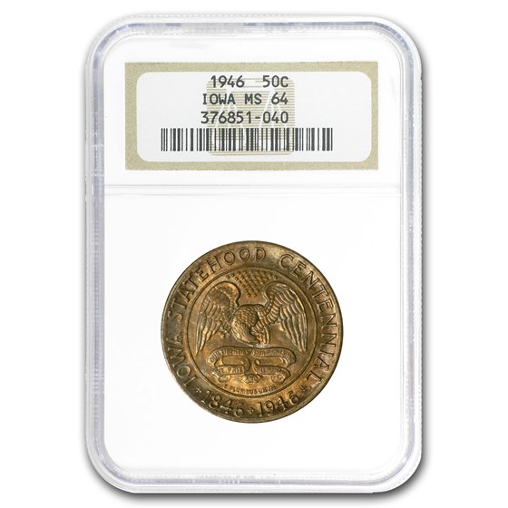 1946 Iowa Centennial Half Dollar MS-64 NGC 1946 Iowa Centennial Half Dollar MS-64 NGC