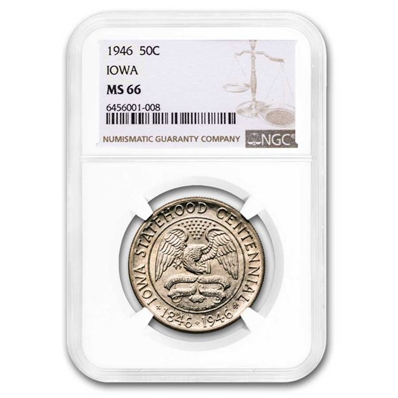 1946 Iowa Centennial Half Dollar MS-66 NGC 1946 Iowa Centennial Half Dollar MS-66 NGC