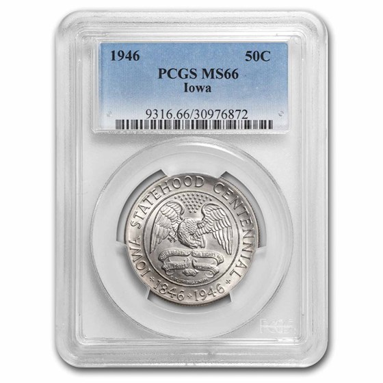 1946 Iowa Centennial Half Dollar MS-66 PCGS 1946 Iowa Centennial Half Dollar MS-66 PCGS