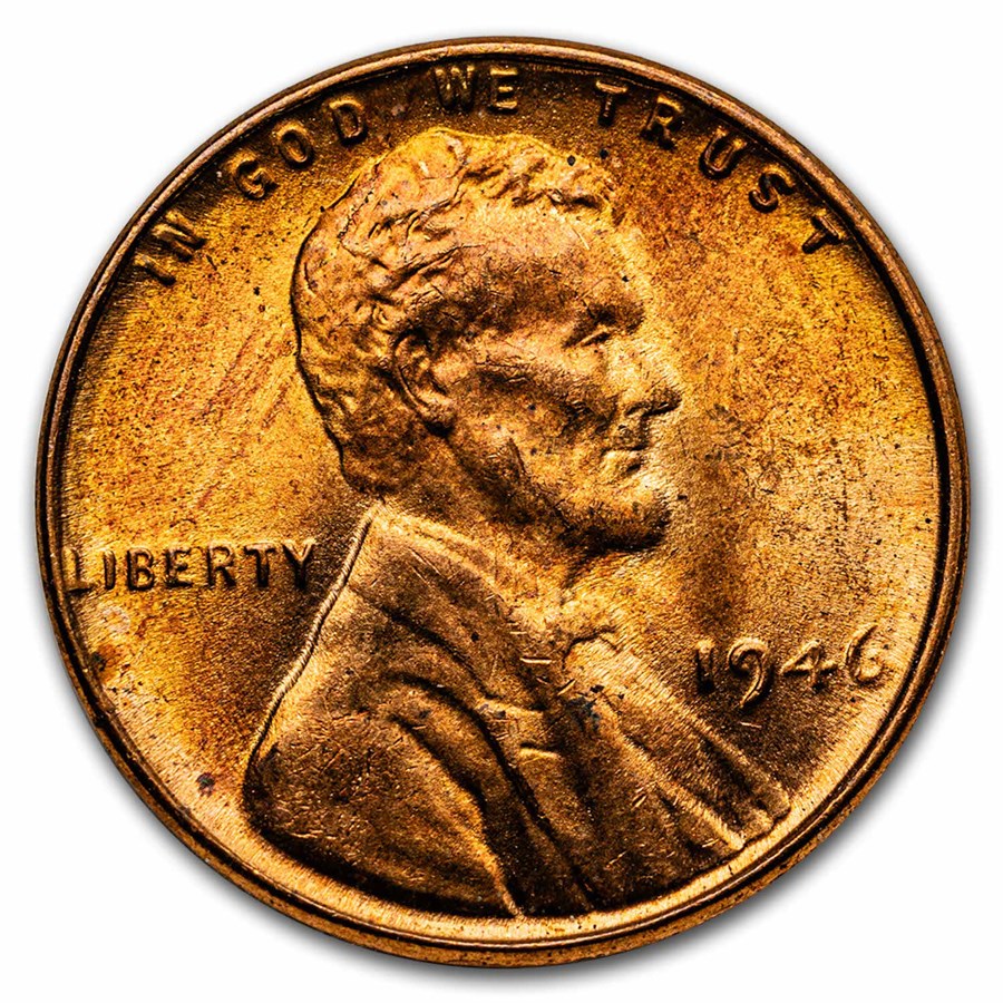 1946 Lincoln Cent BU (Red/Brown)