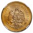 1946 Mexico Gold 50 Pesos MS-64+ NGC
