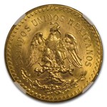 1946 Mexico Gold 50 Pesos MS-64 NGC