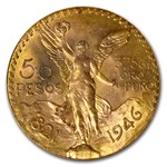 1946 Mexico Gold 50 Pesos MS-64 PCGS
