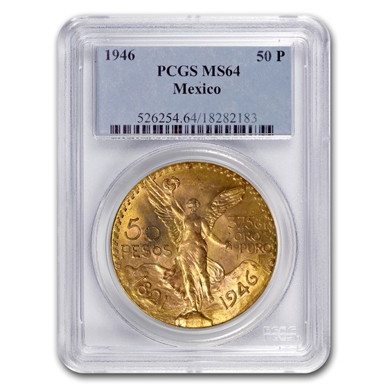 1946 Mexico Gold 50 Pesos MS-64 PCGS 1946 Mexico Gold 50 Pesos MS-64 PCGS