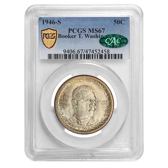 1946-S Booker T. Washington Half MS-67 PCGS (CAC) 1946-S Booker T. Washington Half MS-67 PCGS (CAC)