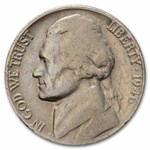 1946-S Jefferson Nickel 40-Coin Roll Avg Circ