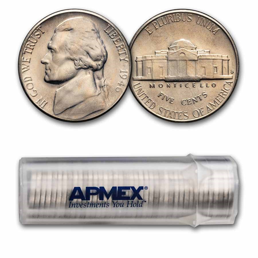 1946-S Jefferson Nickel 40-Coin Roll BU
