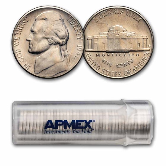1946-S Jefferson Nickel 40-Coin Roll BU 1946-S Jefferson Nickel 40-Coin Roll BU