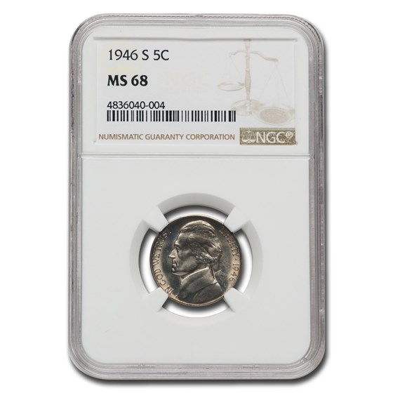 1946-S Jefferson Nickel MS-68 NGC 1946-S Jefferson Nickel MS-68 NGC