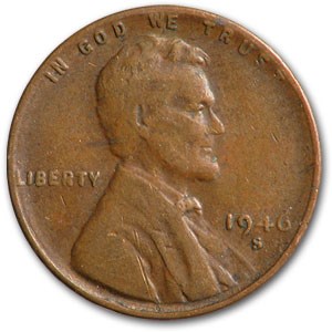 1946-S Lincoln Cent Fine+ 1946-S Lincoln Cent Fine+