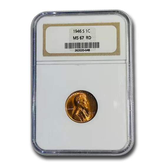 1946-S Lincoln Cent MS-67 NGC (Red) 1946-S Lincoln Cent MS-67 NGC (Red)