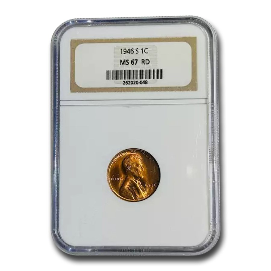 1946-S Lincoln Cent MS-67 NGC (Red)