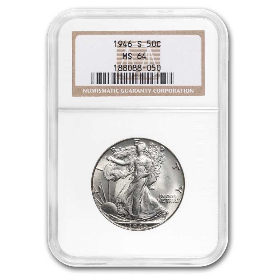 1946-S Walking Liberty Half Dollar MS-64 NGC