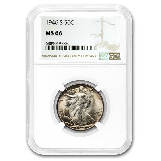 1946-S Walking Liberty Half Dollar MS-66 NGC 1946-S Walking Liberty Half Dollar MS-66 NGC
