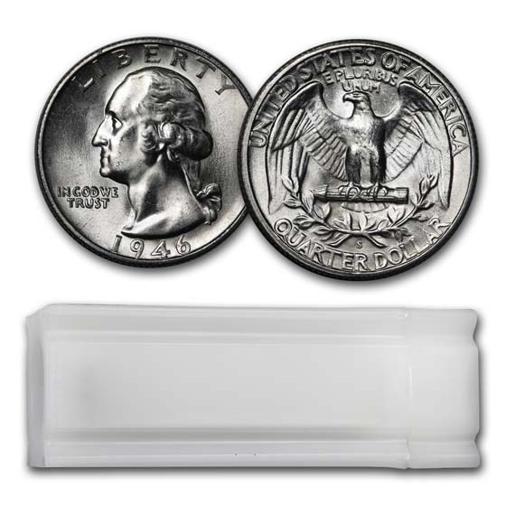 1946-S Washington Quarter 40-Coin Roll BU 1946-S Washington Quarter 40-Coin Roll BU