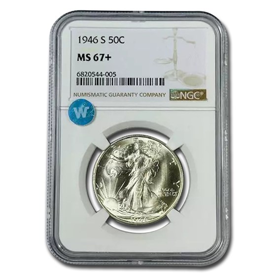 1946 Walking Liberty Half Dollar MS-67+ NGC 1946 Walking Liberty Half Dollar MS-67+ NGC