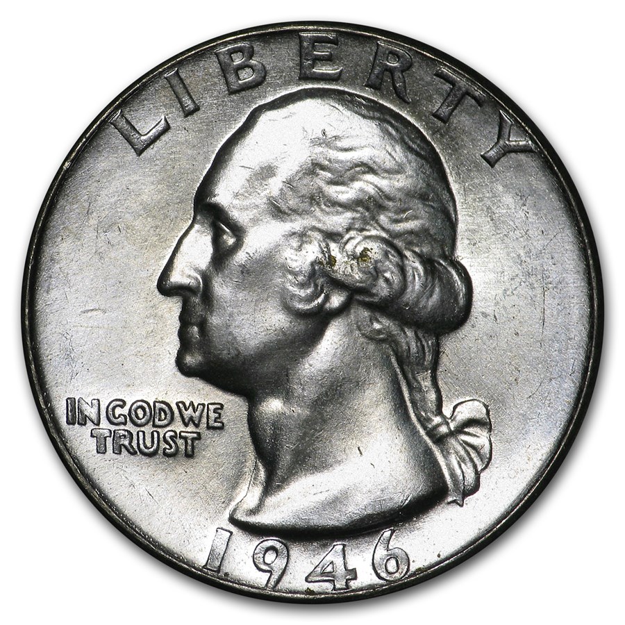 1946 Washington Quarter BU