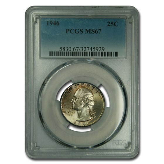 1946 Washington Quarter MS-67 PCGS 1946 Washington Quarter MS-67 PCGS
