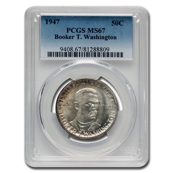 1947 Booker T. Washington Commemorative Half Dollar MS-67 PCGS 1947 Booker T. Washington Commemorative Half Dollar MS-67 PCGS
