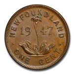 1947-C Newfoundland Cent George VI AU-58 PCGS (Brown)