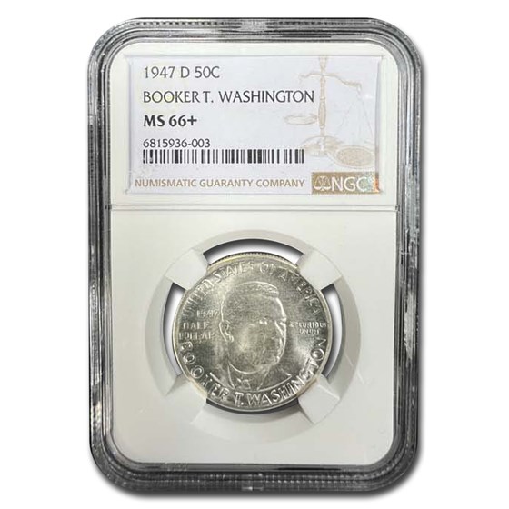1947-D Booker T. Washington Half Dollar MS-66+ NGC 1947-D Booker T. Washington Half Dollar MS-66+ NGC