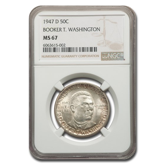 1947-D Booker T. Washington Half Dollar MS-67 NGC 1947-D Booker T. Washington Half Dollar MS-67 NGC