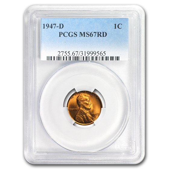 1947-D Lincoln Cent MS-67 PCGS (Red) 1947-D Lincoln Cent MS-67 PCGS (Red)