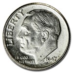 1947-D Roosevelt Dime AU