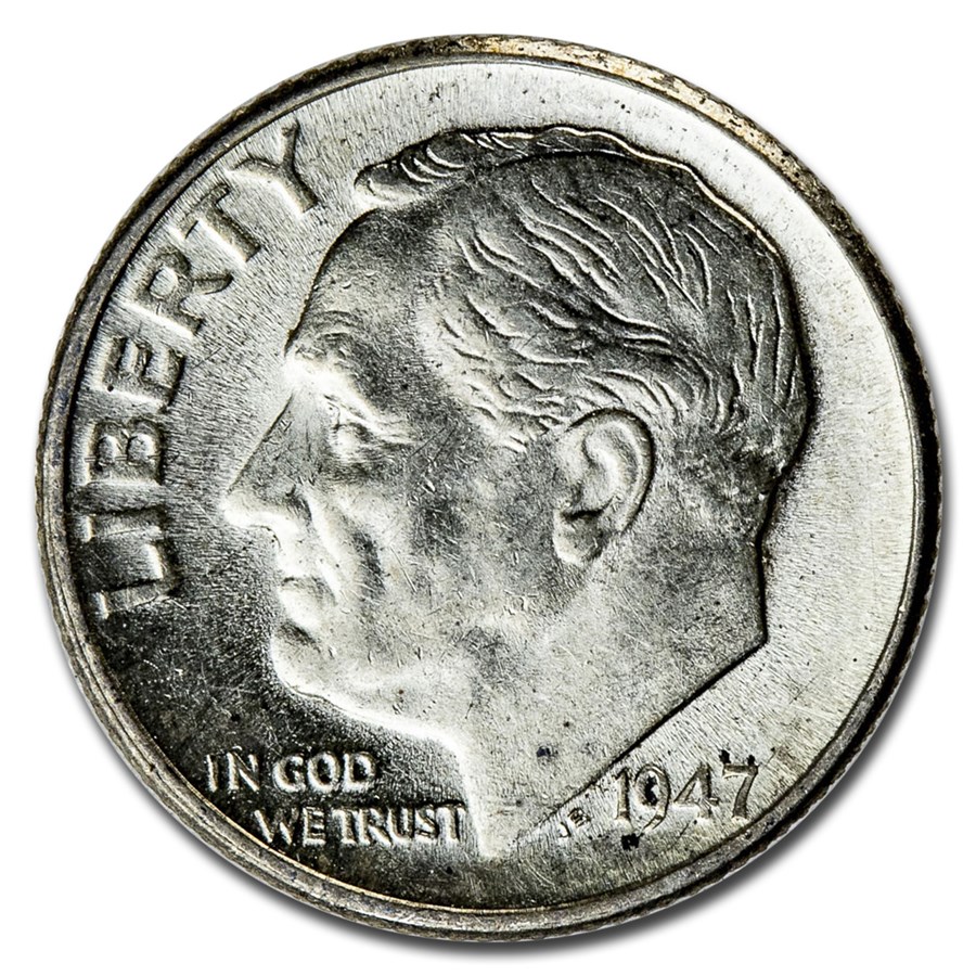 1947-D Roosevelt Dime AU