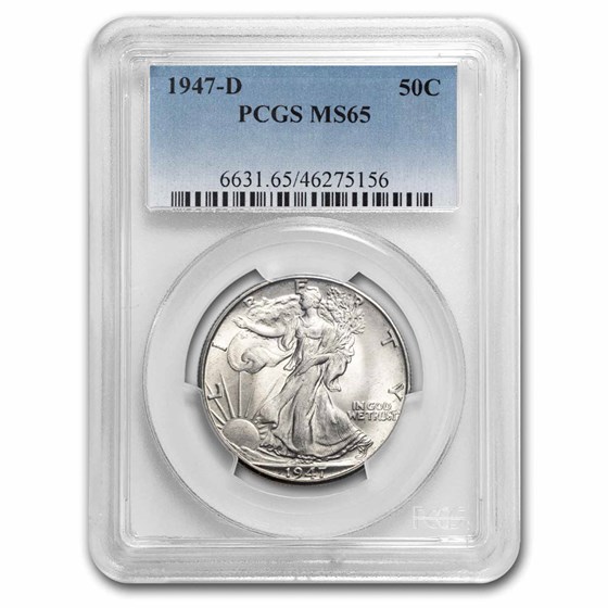 1947-D Walking Liberty Half Dollar MS-65 PCGS 1947-D Walking Liberty Half Dollar MS-65 PCGS