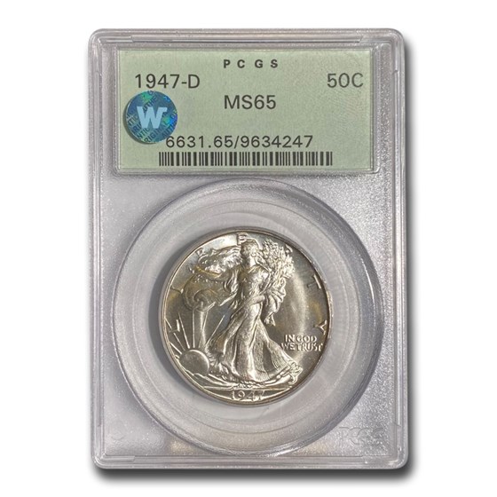 1947-D Walking Liberty Half Dollar MS-65 PCGS 1947-D Walking Liberty Half Dollar MS-65 PCGS