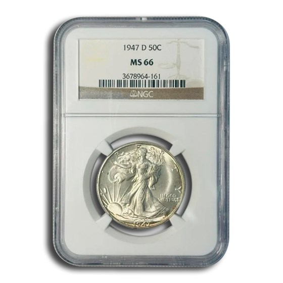 1947-D Walking Liberty Half Dollar MS-66 NGC