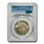 1947-D Walking Liberty Half Dollar MS-66+ PCGS CAC